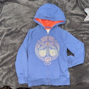Brand New Lucky Brand Blue Hoodie with Orange Lining. Superb Quality & warm! 10+